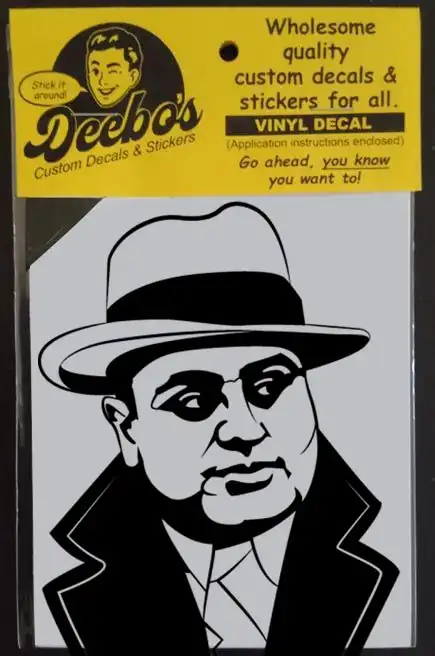 Al Capone with panama hat and jacket decal