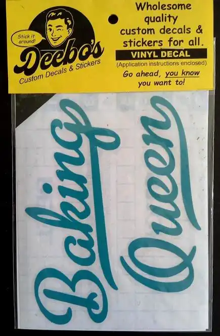 Baking Queen cursive lettering decal