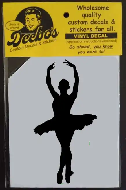 Ballerina silhouette with both arms above her head in a ballerina pose decal