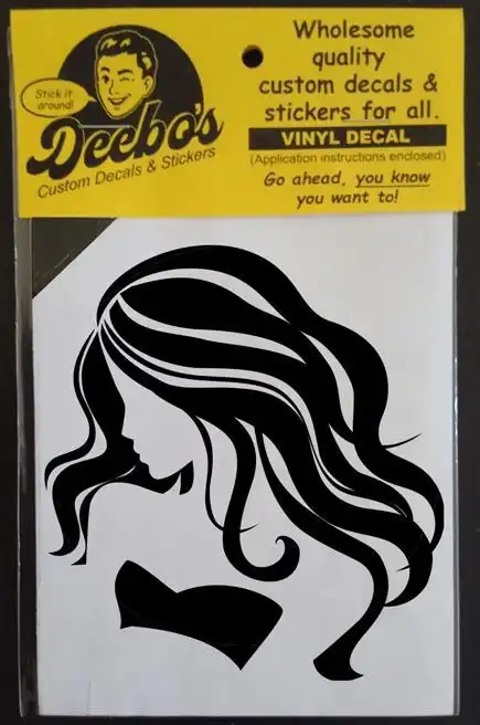 Beautiful girl with long flowing hair decal