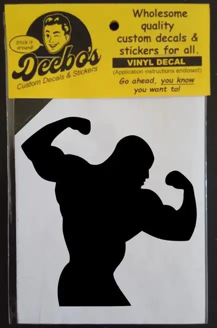 Silhouette Body Builder striking a pose decal
