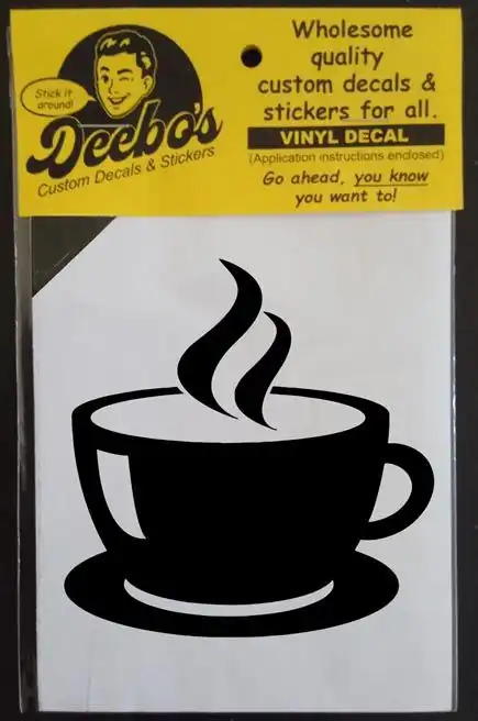 Coffee cup steaming decal