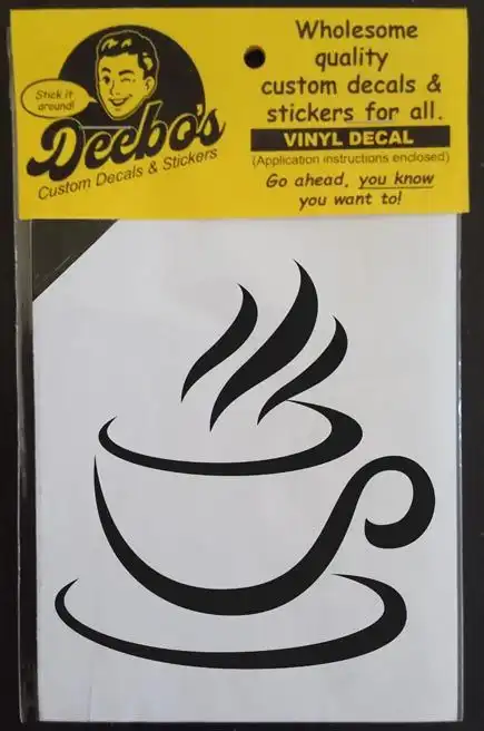 Stylised steaming coffee cup decal