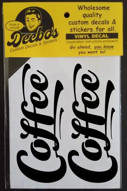2 x Cursive Coffee lettering decals
