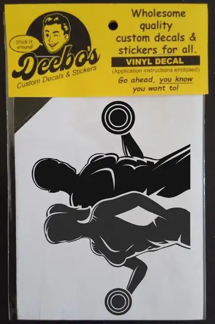 Body Builder couple with dumbells decal