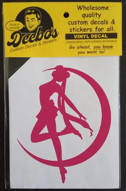 Mystic fairy dancing in a half moon silhouette decal