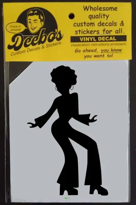 Female Disco dancer cartoon silhouette decal 