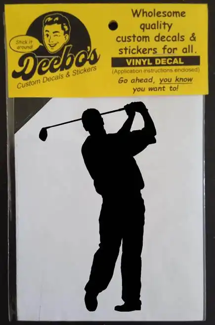 Golfer silhouette taking a swing decal