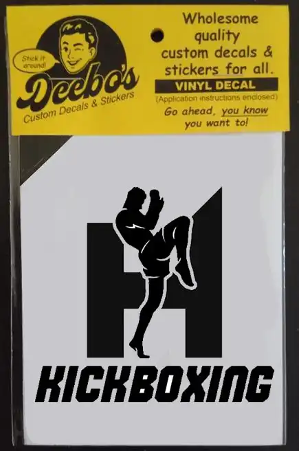 Kickboxer silhouette with the letters: kickboxing decal