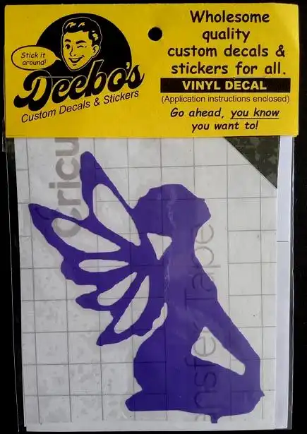 Fairy kneeling with butterfly wings decal