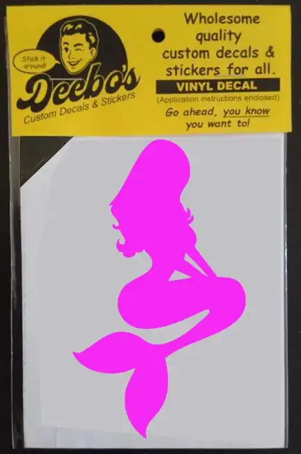Sitting mermaid silhouette decal