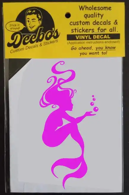 Underwater mermaid with bubbles sihouette decal