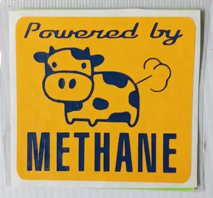 Powered by Methane funny sticker