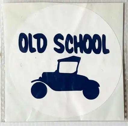 Ols School licence disk holder sticker