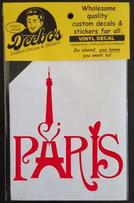 Paris decorative romantic decal with a silhouette eifel tower