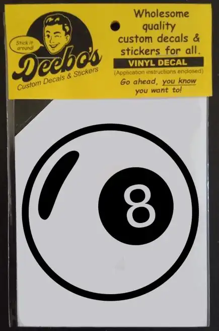 Number 8 pool ball decal