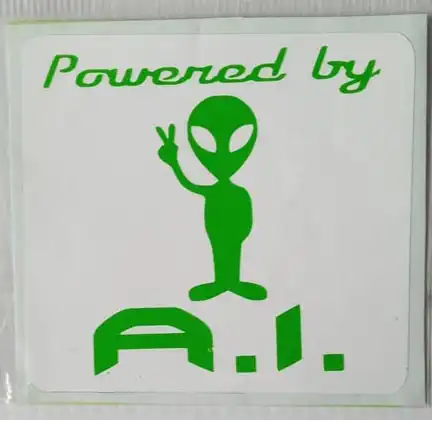 Powered by AI novelty sticker