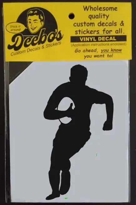 Rugby Player silhouette running with ball in hand decal