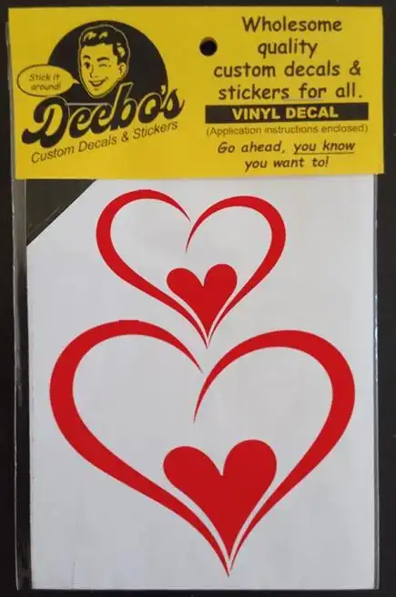 2 Abstract decorative heart decals