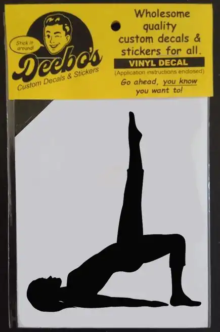 Woman on her back in a yoga pose silhouette decal